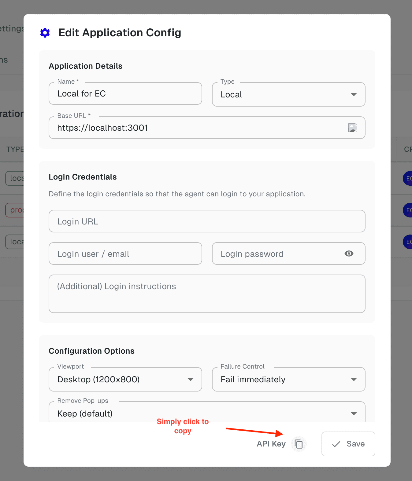 Copying API key to clipboard in Desplega.ai app