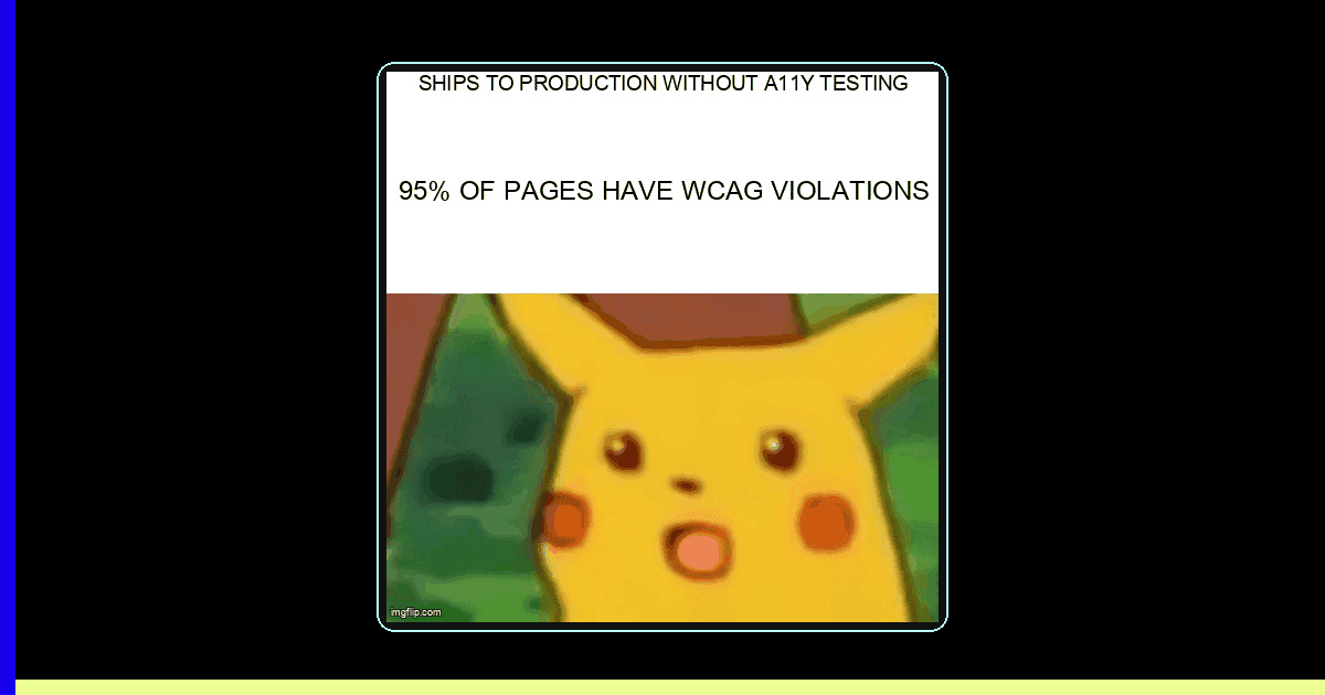 Accessibility testing automation pipeline with axe-core scanning results across Playwright, Cypress, and Selenium