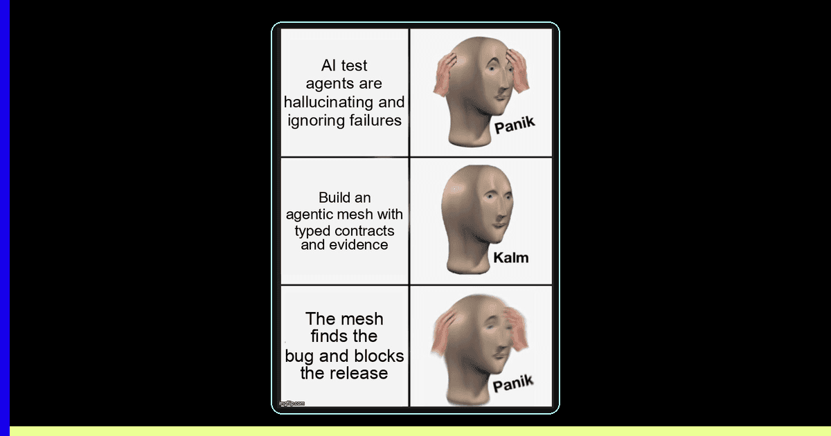 An agentic testing mesh coordinating specialized test agents