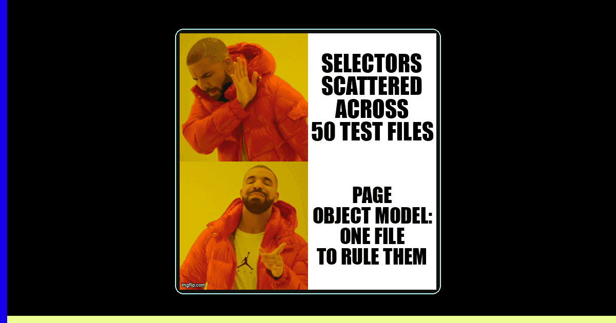 Page Object Model design pattern diagram for Playwright and Selenium test automation