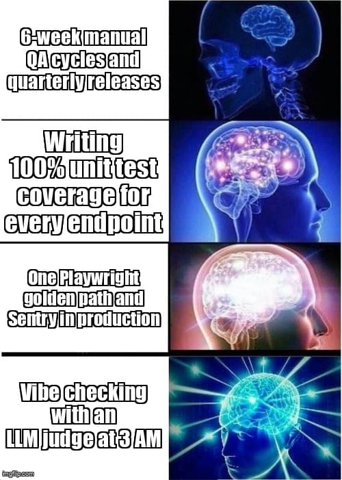Vibe checking with Playwright and LLM judges replacing traditional QA gates