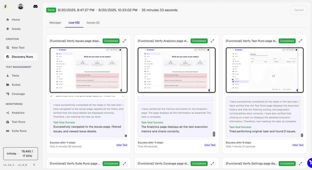 Discovery v1 & Linear-Inspired UI Overhaul | desplega.ai