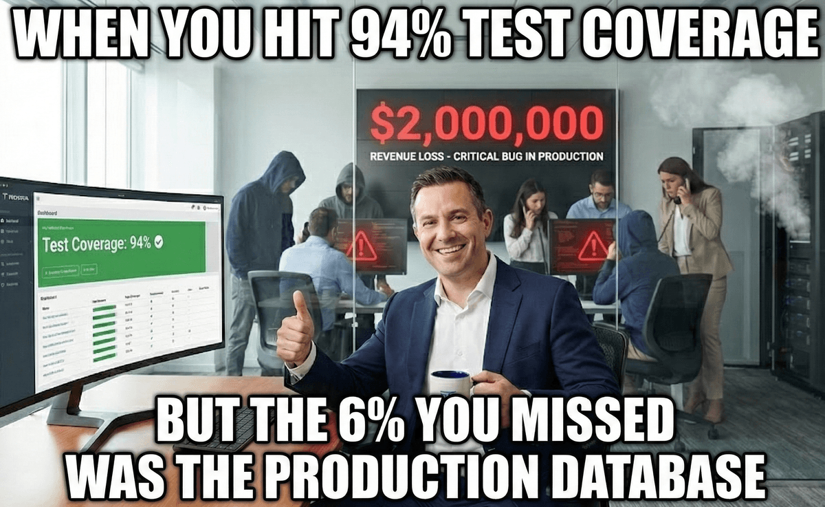 The $2M Bug That Survived 10,000 Passing Tests - CTO celebrating test coverage while production burns
