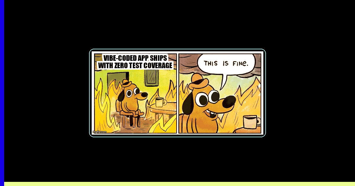 A chaotic production dashboard on fire while a developer smiles at their AI-generated app